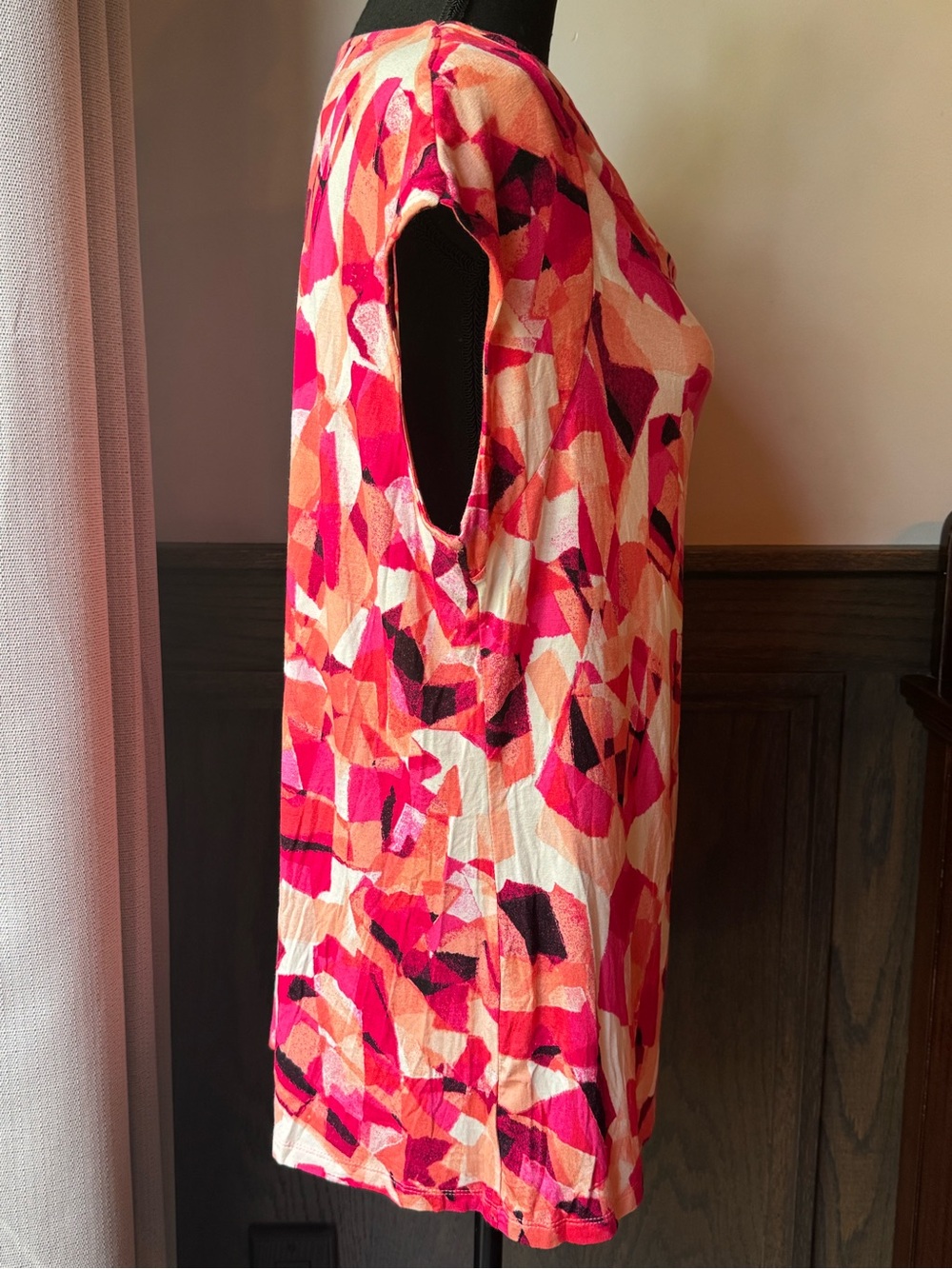 Apt. 9 Coral, Pink & Orange Abstract Cowl Neck Top 0X NWT - Picture 5 of 9